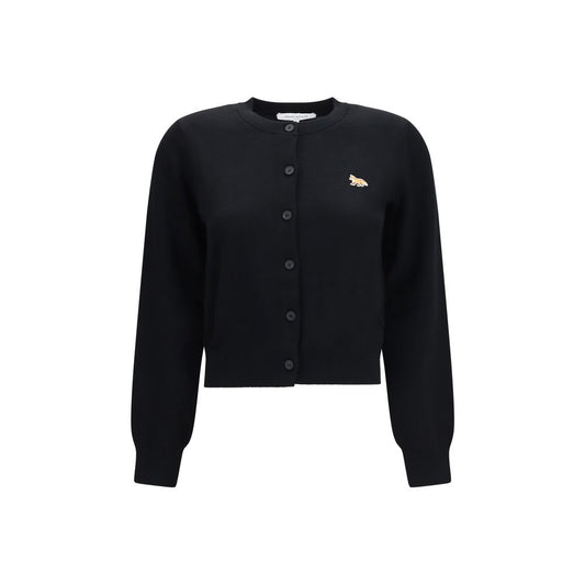 Cardigan by Maison Kitsuné for women in cotton black features an impeccable silhouette, showcasing a sophisticated and detail for a truly impeccable finish.