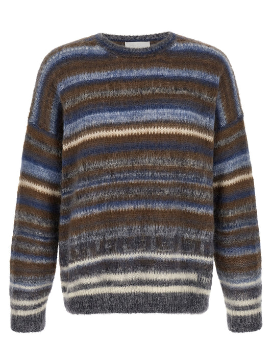 Cardigan by Isabel Marant for men in polyamide & virgin wool blue, brown, cream, patterned & striped showcases a luxurious silhouette, meticulously detailed with a sophisticated crew neckline and for a refined finish.