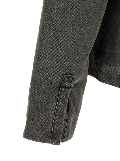 DRKSHDW Gray Cotton Full-Length Jacket