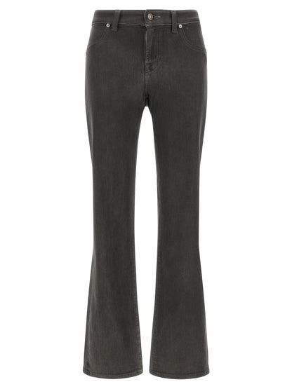 7 For All Mankind Gray Cotton Straight-Leg Jeans