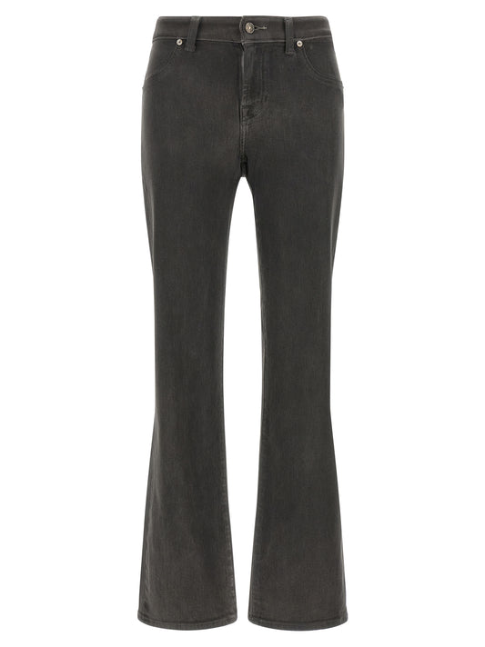 Jeans by 7 For All Mankind for women in cotton denim canvas & polyester black, gray & silver features an refined tailoring silhouette, showcasing a premium straight-leg with a and long cut for a refined tailoring look.