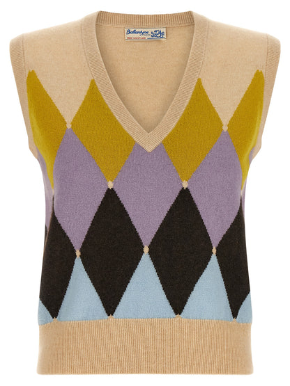 Ballantyne Beige Cashmere Sleeveless Jacket