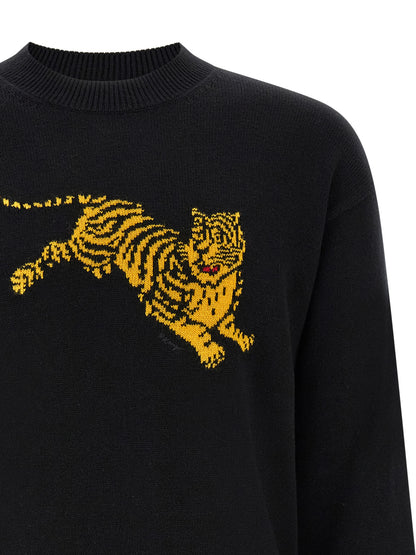 Sweatshirt by Kenzo for men in cotton black & yellow features an enviable silhouette, showcasing a premium and refined for a truly enviable finish.