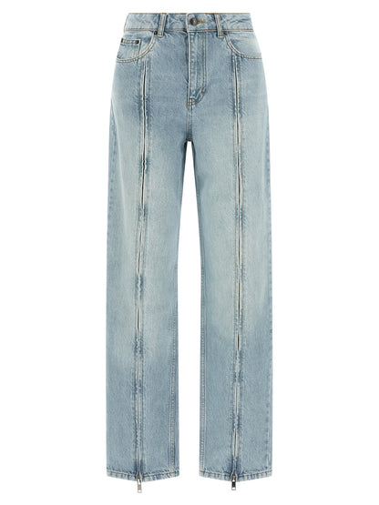 ROTATE BIRGER CHRISTENSEN Blue Organic Cotton Straight-Leg Jeans