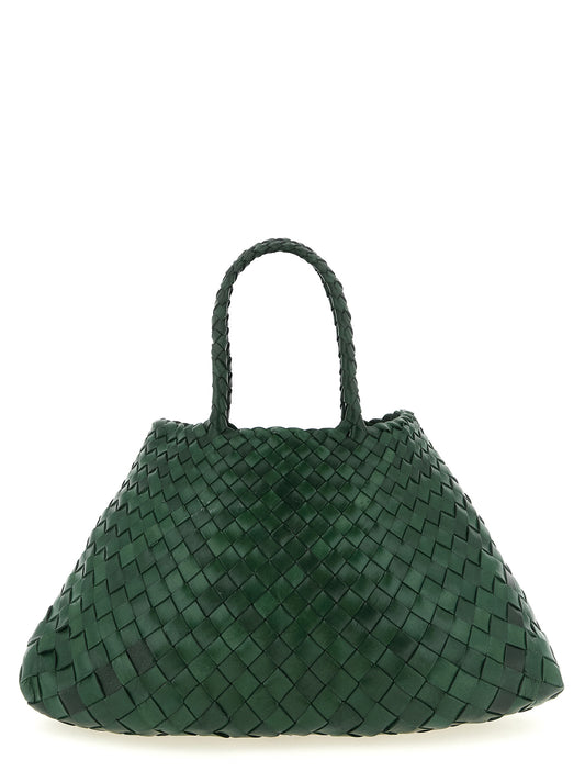 This Small Handbag by Dragon Diffusion for women in calfskin leather and bicolour & green presents a sculptural silhouette featuring a secure , ample , and versatile handle for a sculptural finish.