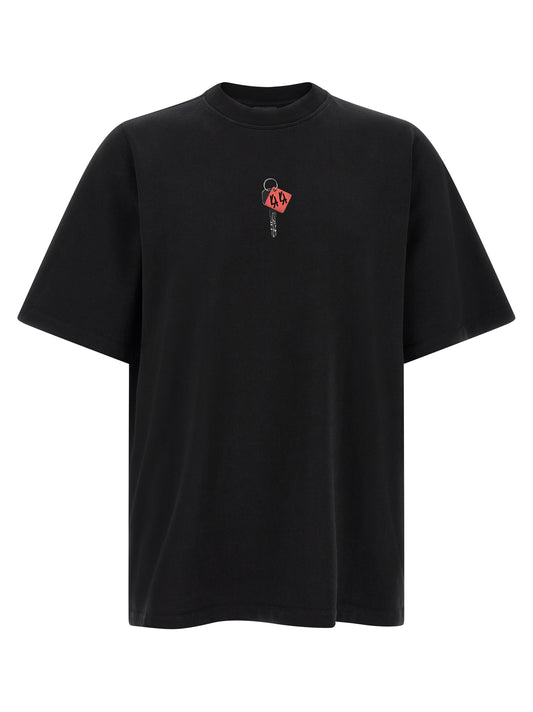 Activewear T-Shirt by 44 Label Group for men in cotton black features an ergonomic design with , highlighting a ergonomic short-sleeve length and ergonomic for a high-performance look.