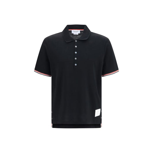 Polo Shirt by Thom Browne for men in cotton black, signature & striped showcases a enviable silhouette, featuring a refined and for a enviable finish.