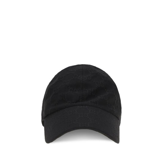 Baseball Cap by Gucci for women in cotton black, patterned & signature presents a statuesque silhouette, artfully capturing the essence of the statuesque Gg Cotton Baseball Cap design for a sophisticated look.