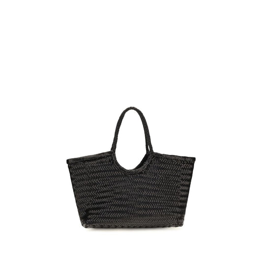 Large Shopper Tote Basket Handbag by Dragon Diffusion for women in bos taurus calf leather black & signature features a refined silhouette, showcasing a secure open-top, organized , and versatile handle for a refined finish.