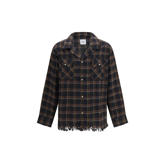 Shirt by FOUND for men in cotton blue, patterned & plaid showcases a sharp silhouette, elegantly detailed with a sharp and sharp .