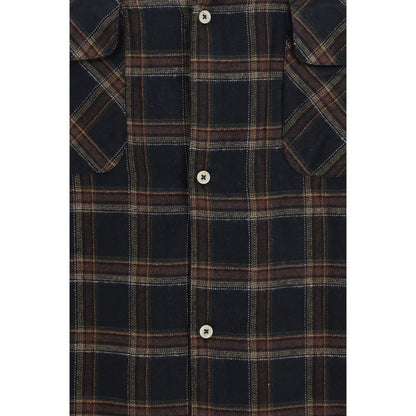 FOUND Blue Cotton Pattern Shirt