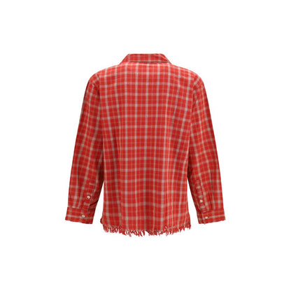 FOUND Red Cotton Pattern Shirt