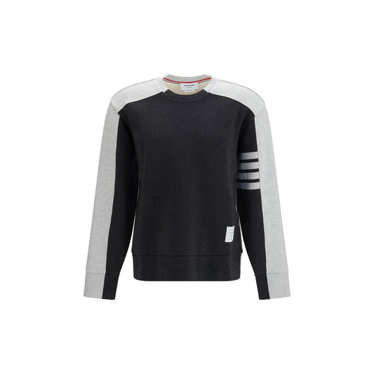 Activewear Sweatshirt by Thom Browne for men in cotton gray & signature showcases a athletic silhouette with long-sleeve sleeves, a athletic v-neck neckline, and high-performance for a athletic aesthetic.