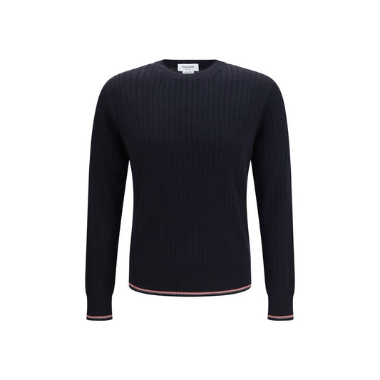 Sweatshirt by Thom Browne for men in cotton polyamide & merino wool blue, signature & striped features an enviable silhouette, showcasing a premium long-sleeve and refined for a truly enviable finish.