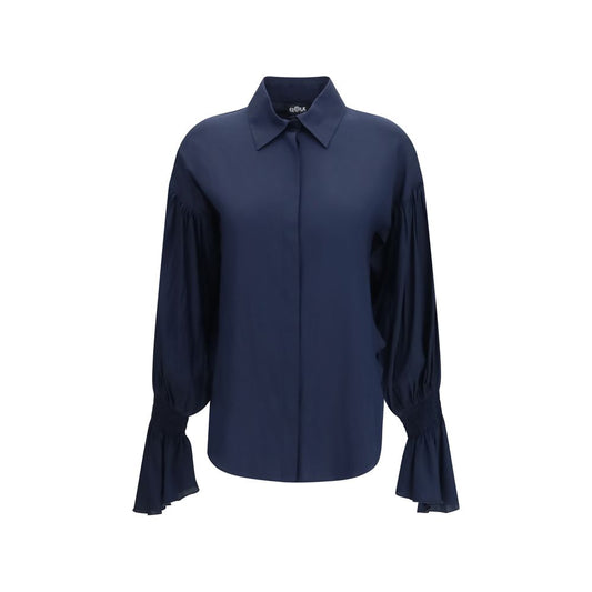 Shirt by Ella for women in silk blue presents a discerning silhouette, showcasing a sophisticated and for a truly discerning finish.