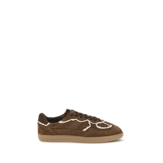 Sneakers by Alohas for women in suede leather & rubber brown & striped features an fashionable silhouette, showcasing the premium Women's Low Top Suede Leather & Rubber Sneakers in a fashionable low-top style that offers a fashionable finish for refined style.
