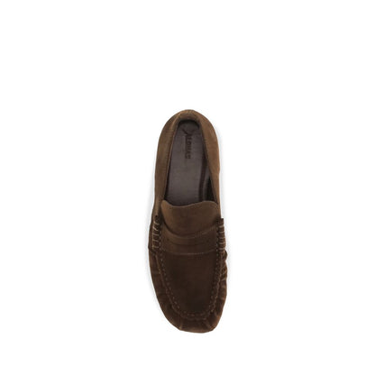 Alohas Brown Suede Leather Slip-On Loafers