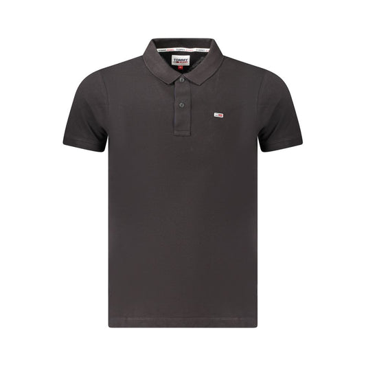 Polo Shirt by Tommy Hilfiger for men in cotton black showcases a enviable silhouette, featuring a refined and short-sleeve for a enviable finish.