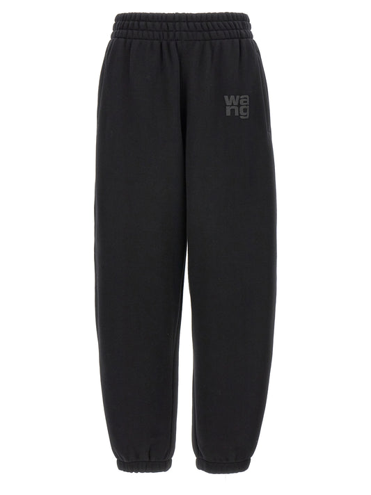 Joggers by T BY ALEXANDER WANG for women in polyester cotton terry cloth black & print features an sartorial and long with a cut for a sartorial finish.