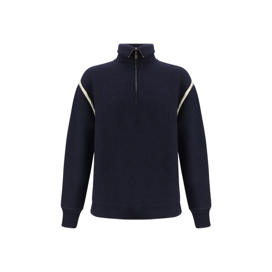 Sweatshirt by Maison Margiela for men in wool blue features an magnificent silhouette, showcasing a sophisticated high-neck neckline and detail for a truly magnificent finish.