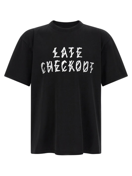 T-Shirt by 44 Label Group for men in cotton black & print features a plush silhouette, showcasing a sophisticated crew neckline and short-sleeve for a truly plush finish.