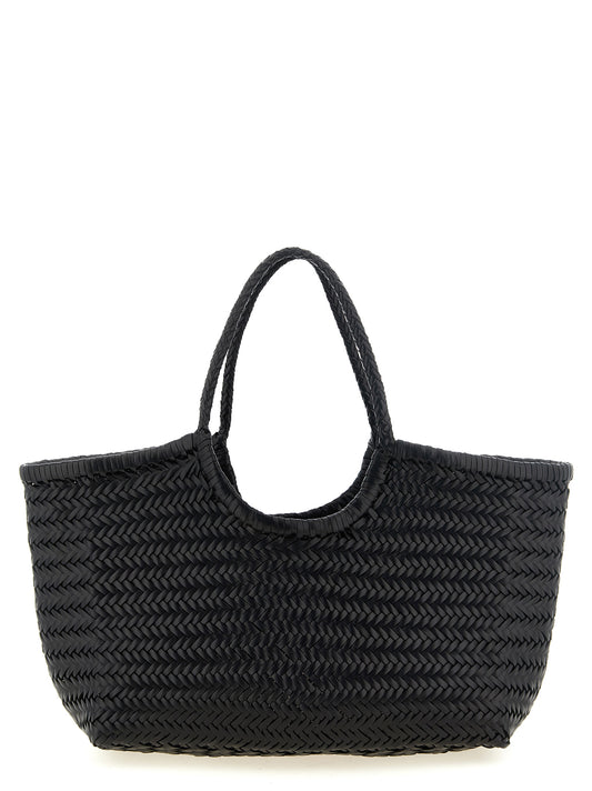 Mini Shopper Tote Basket Shoulder Bag by Dragon Diffusion for women in bos taurus cowhide leather black & signature features a enviable silhouette, showcasing a secure , ample , and enviable shoulder-strap & handle for a enviable finish.