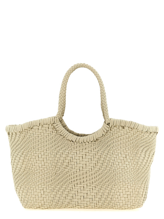 Shoulder Bag by Dragon Diffusion for women in calfskin leather pearl, white & patterned features a distinguished silhouette, showcasing a secure and distinguished with versatile shoulder-strap & handle for a distinguished finish.