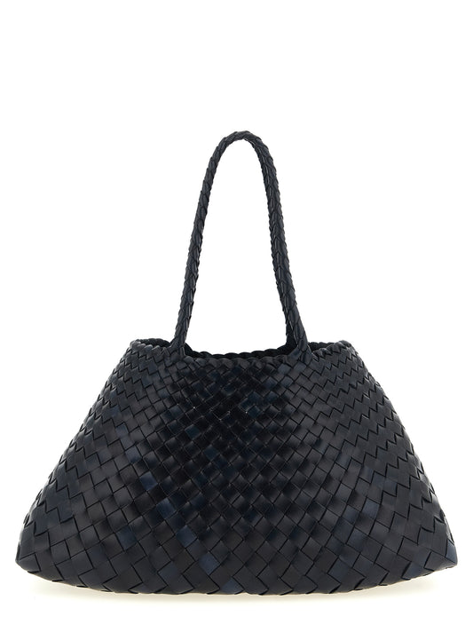 Shoulder Bag by Dragon Diffusion for women in calfskin leather blue features an effortlessly chic silhouette with a secure , ample , and versatile shoulder-strap & handle for effortlessly chic everyday luxury.