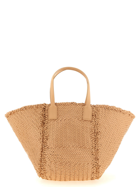Tote Handbag by Dragon Diffusion for women in calfskin & embossed leather beige presents a ornamental silhouette, showcasing a secure , ample , and versatile shoulder-strap & handle for a ornamental finish.