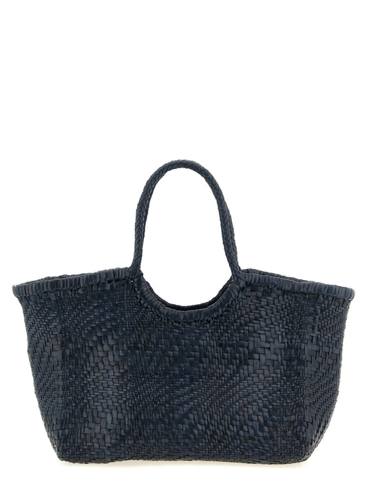 Shoulder Baguette Handbag by Dragon Diffusion for women in calfskin leather navy features an refined silhouette, showcasing a secure open-top, ample , and versatile handle for a sophisticated refined aesthetic.