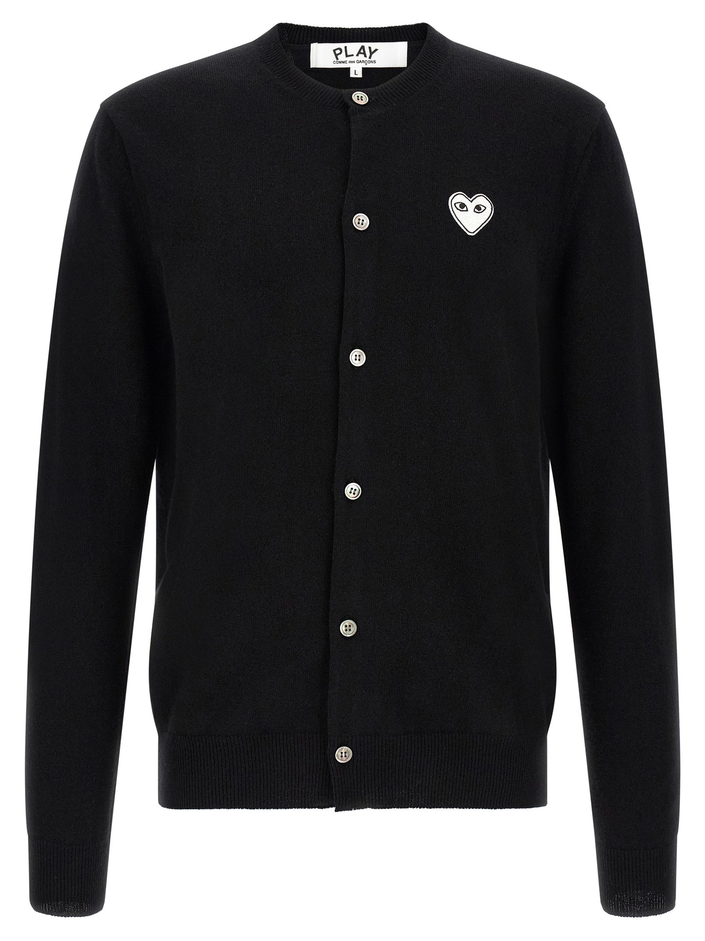 Comme Des Garçons Play Black Wool Cardigan