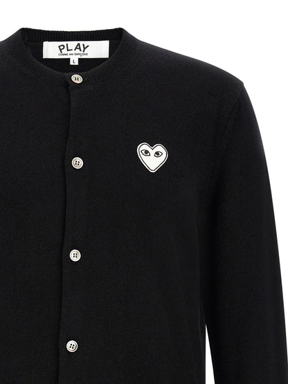 Comme Des Garçons Play Black Wool Cardigan
