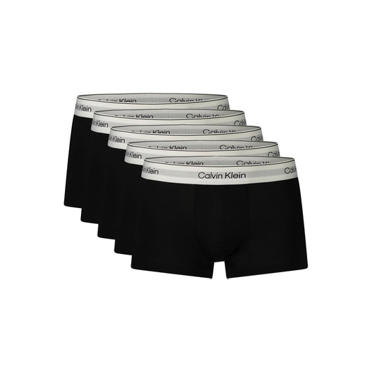Underwear Boxer Briefs by Calvin Klein for men in stretch cotton black & signature features a sleek silhouette, perfectly showcasing the sophisticated design of this Men's Stretch Cotton Underwear Boxer Briefs with a sleek fit.