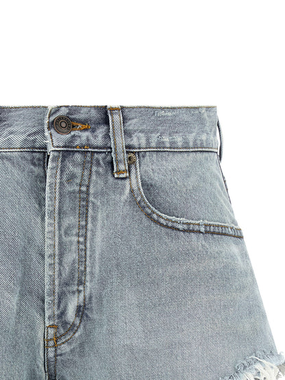 Balenciaga Blue Cotton Bermuda Shorts