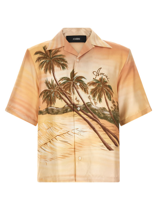 Shirt by Amiri for men in silk multicolor & print, featuring a nuanced and nuanced lapel neckline for a sophisticated finish.