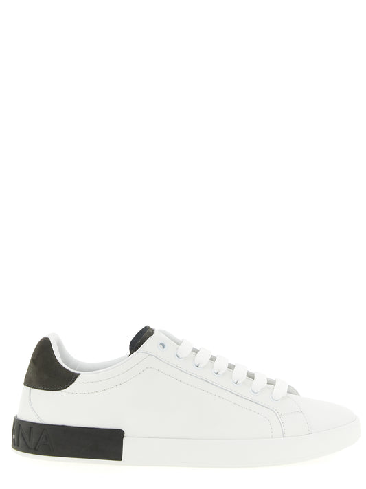 Sneakers by Dolce & Gabbana for men in nubuck calfskin leather dark-gray & white features an timeless silhouette from the Men's Low Top Nubuck Calfskin Leather Sneakers collection, showcasing a signature low-top style with an timeless finish.