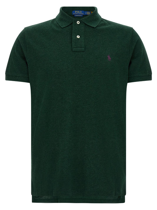 Polo Shirt by Polo Ralph Lauren for men in cotton bicolour, green & purple showcases a enviable silhouette, featuring a refined and for a enviable finish.