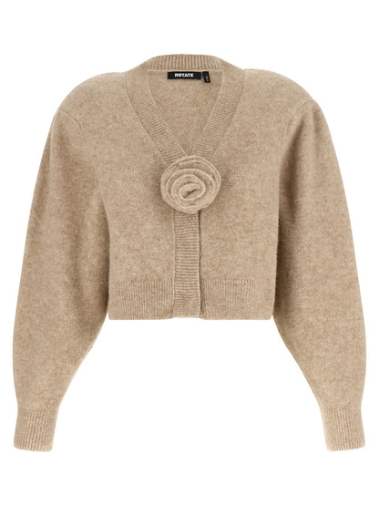 ROTATE BIRGER CHRISTENSEN Beige Wool Cardigan
