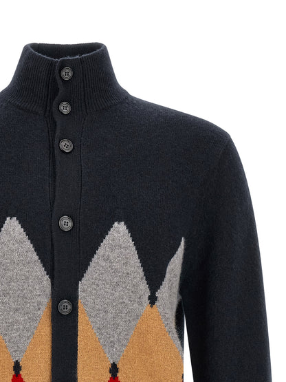 Ballantyne Blue Cashmere Cardigan