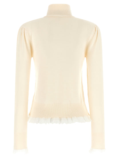 Ganni White Merino Wool Cardigan