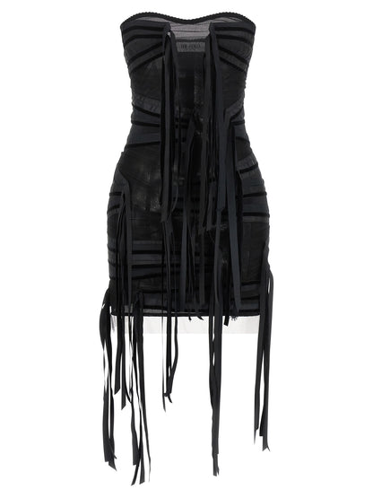 The Attico Black Polyamide Short Dress