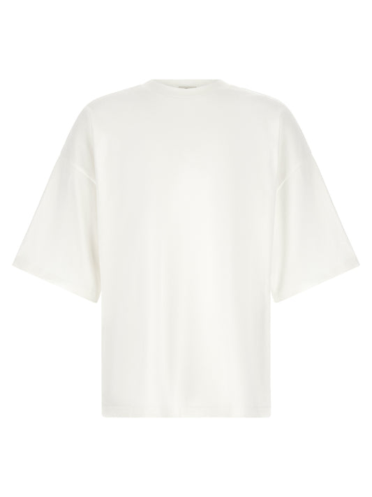T-Shirt by Entire Studios for men in cotton white showcases a dramatic silhouette, elegantly detailed with a dramatic crew neckline and for a truly dramatic finish.
