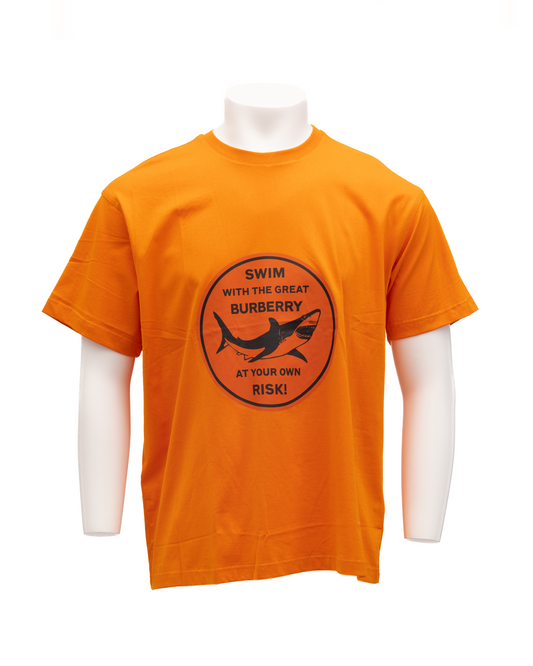 T-Shirt by Burberry for men in cotton orange showcases a fashionable silhouette, elegantly detailed with a fashionable and for a sophisticated, high-fashion look.