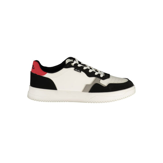 Athletic Sneakers by Ellesse for men in polyester & polyurethane black, gray, red, white, signature & print features an effortless chic silhouette, showcasing the signature athletic style of the Men's Athletic Polyester & Polyurethane Sneakers collection with a truly effortless chic finish.