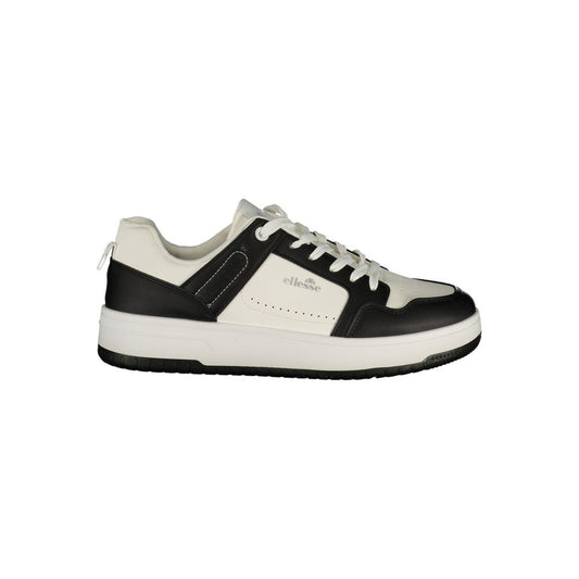 Athletic Sneakers by Ellesse for women in polyester & polyurethane black, white & print features an exquisite silhouette, showcasing the premium athletic style of the Women's Athletic Polyester & Polyurethane Sneakers with an exquisite finish.