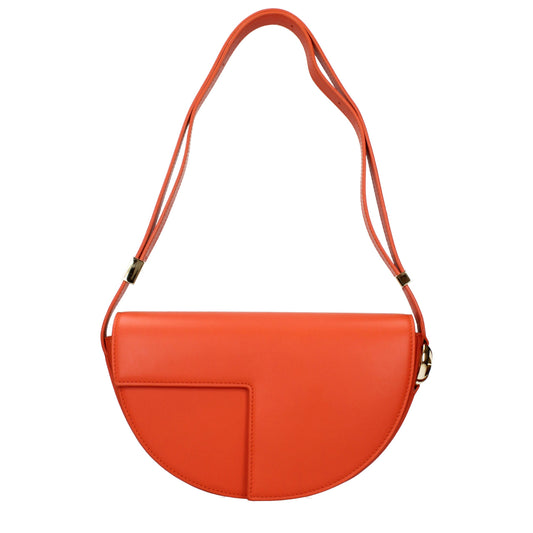 Shoulder Bag by Patou for women in leather orange features a effortless chic silhouette with a secure , ample , and versatile shoulder-strap, adjustable-strap & handle for a effortless chic finish.