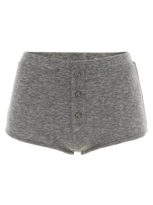 Bermuda Shorts by Entire Studios for women in wool gray features an tailored silhouette, showcasing a tailored with a short and high rise for a sophisticated look.