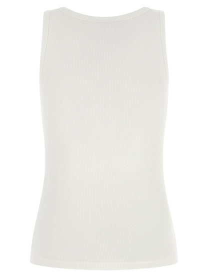 Courrèges White Cotton Sleeveles T-Shirt