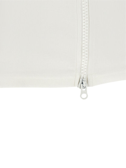 Courrèges White Cotton Sleeveles T-Shirt