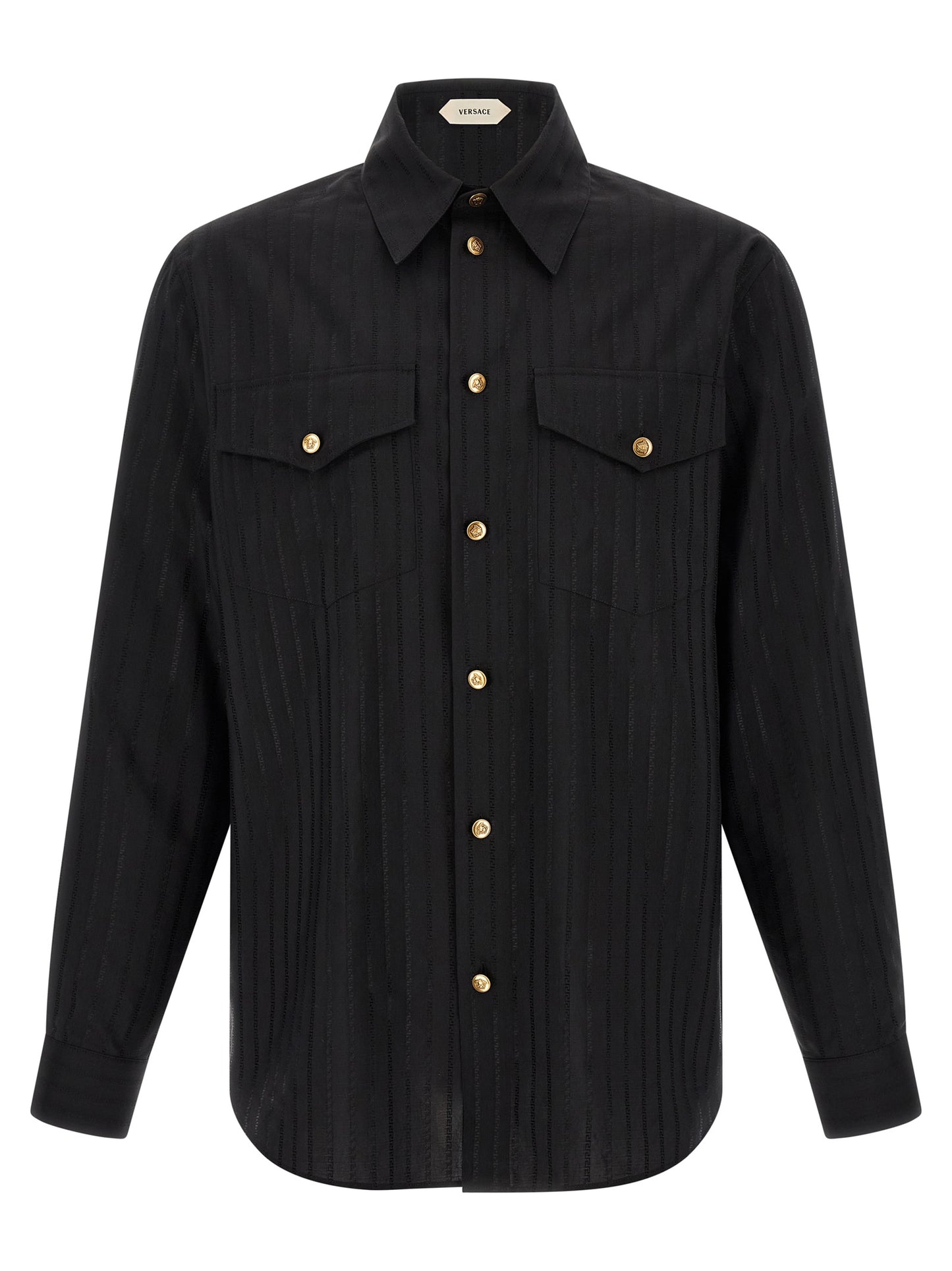 Versace Black Cotton Blouse